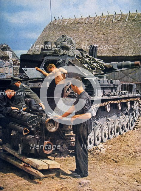 German soldiers in occupied France, 1943. Artist: Unknown