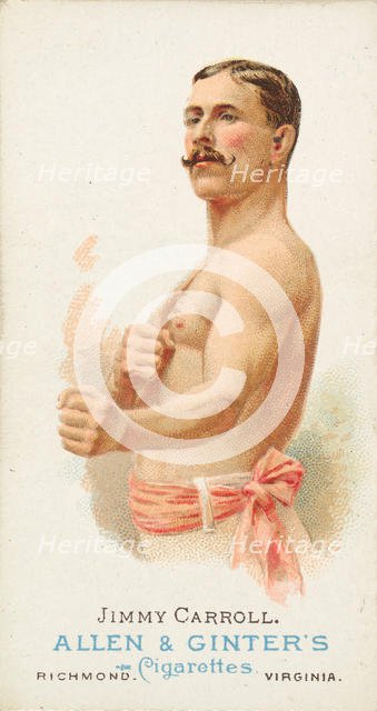 Jimmy Carroll, Pugilist, from World's Champions, Series 1 (N28) for Allen & Ginter Cigaret..., 1887. Creator: Allen & Ginter.