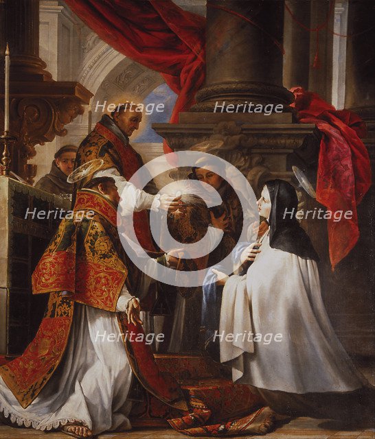 The Communion of Saint Theresa, 1670. Artist: Cabezalero, Juan Martín (1634-1673)