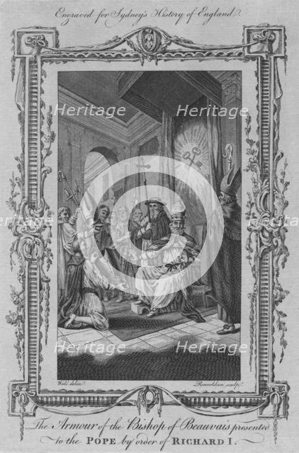 'The Armour of the Bishop of Beauvais presented to the Pope by order of Richard I', 1773.  Creator: Rennoldson.