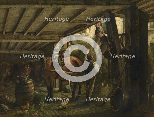 Haycart, c1860-1900. Creator: Jan Stobbaerts.