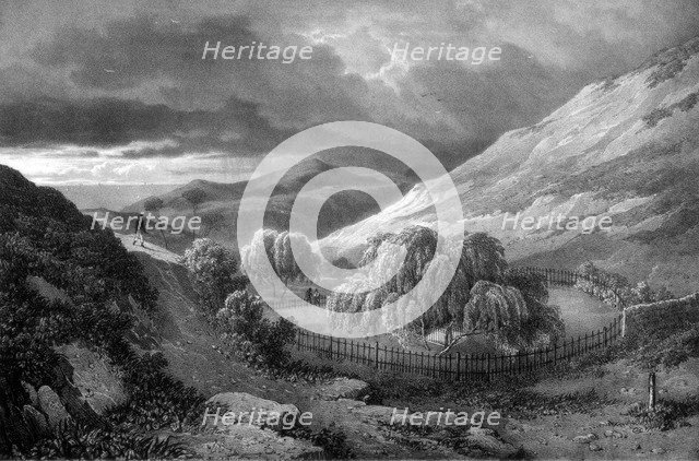 Napoleon Bonaparte's tomb, island of St Helena, 1824.Artist: James Duffield Harding