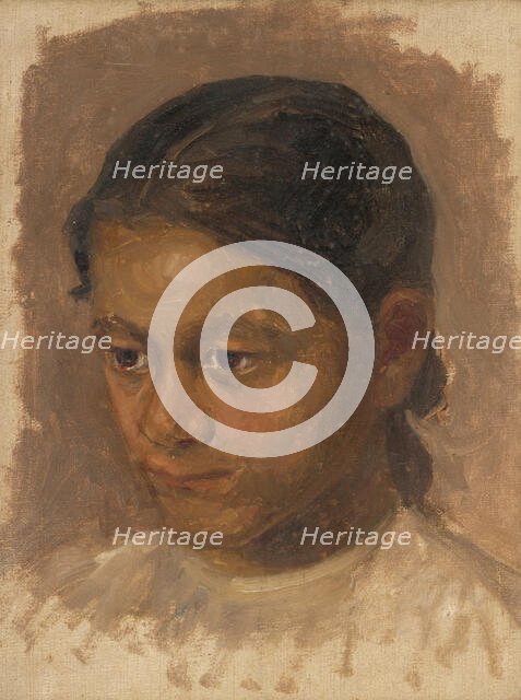 Head study of a girl, c1905. Creator: Eduard Putra.