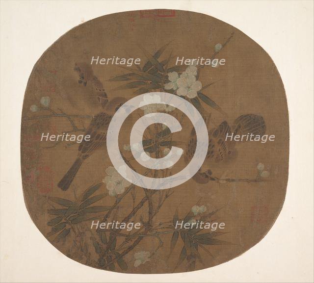 Sparrows, plum blossoms, and bamboo, late 12th century. Creator: Unknown.