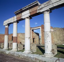 Columns of the colonnade around the forum in Pompeii, 1st century. Creator: Unknown.