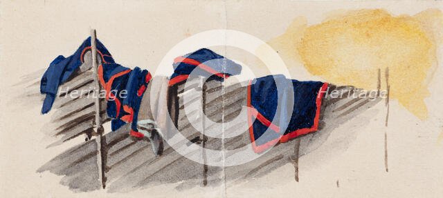 Clothes hung on a fence, 1830-1835. Creator: Ferdinand von Wright.