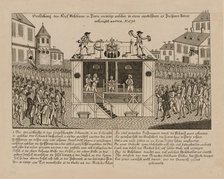 Vorstellung der Kopf-Maschine zu Paris, 1792. Creator: Anonymous.