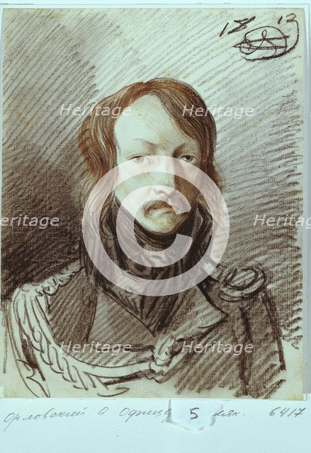 Portrait of Alexei Pavlovich Lanskoy (1789-1855), 1813. Artist: Orlowski, Alexander Osipovich (1777-1832)