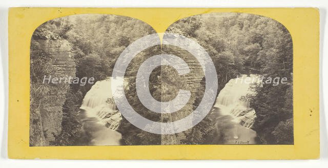 Fall Creek, Ithaca, N.Y. 2d, or Forest Fall, 60 feet high, from north bank, 1860/65. Creator: J. C. Burritt.