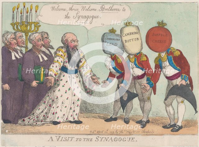 A Visit to the Synagogue, April 28, 1809., April 28, 1809. Creator: Thomas Rowlandson.