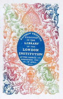 Trade card for the Library of the London Institution, 19th century. Creator: Anon.
