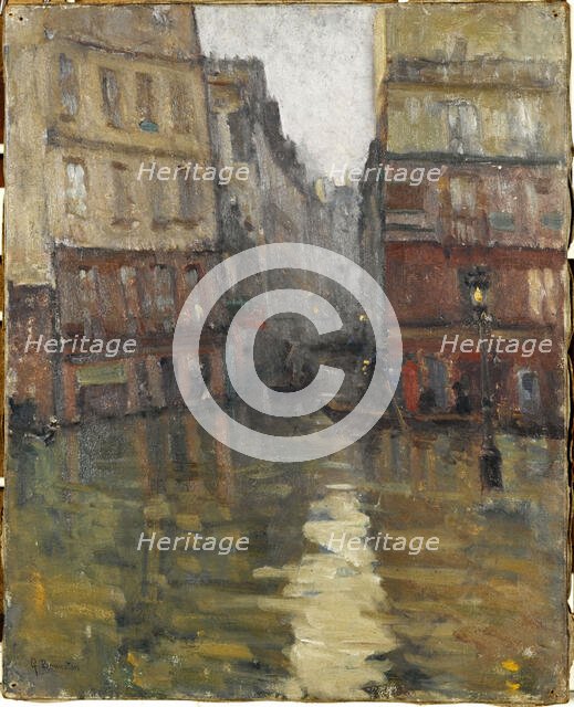 Rue Maitre-Albert (1910 floods), 1910. Creator: Germain Eugene Bonneton.