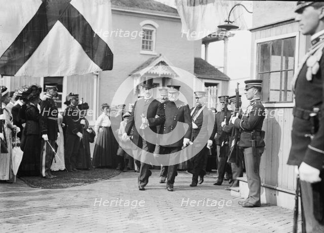 Secy Stimson & Gen. Grant at lawn party, Gov's Island., 1911. Creator: Bain News Service.