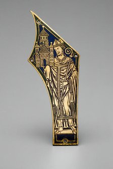 Plaque with a Bishop, Germany, 1180/1200. Creator: Follower of Nicholas of Verdun.