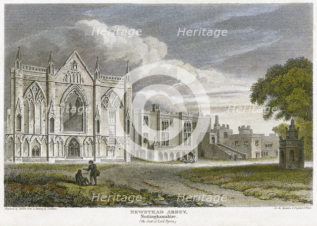 West aspect of Newstead Abbey, Nottinghamshire, 1813. Artist: Skelton