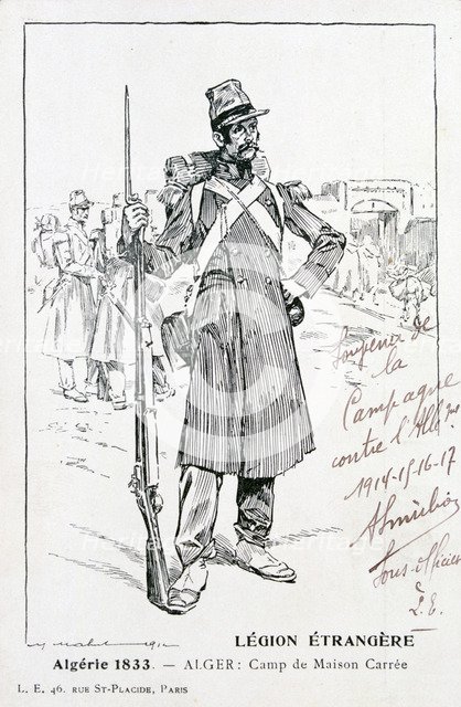 The French Foreign Legion, Maison Carrée, Algeria, 1833, (20th century). Artist: Unknown