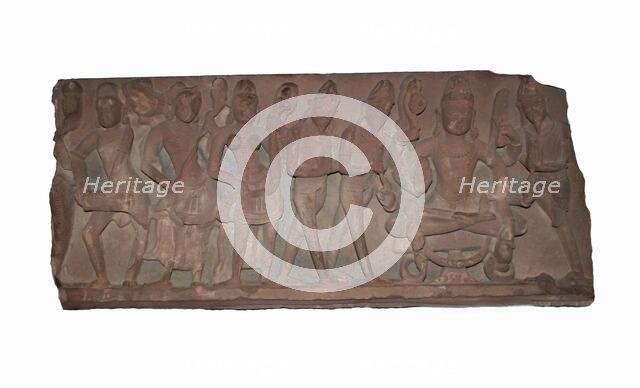 Fragment of a Temple Doorway Lintel, Chandella period, c. 11th century. Creator: Unknown.