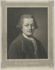 Portrait of Gotthold Ephraim Lessing (1729-1781), c. 1840. Creator: Kraufse, Alfred (active Mid of 19th cen.).