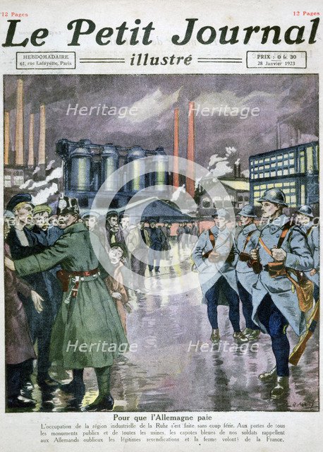 The occupation of the Ruhr by France and Belgium troops, 1923. Artist: Unknown