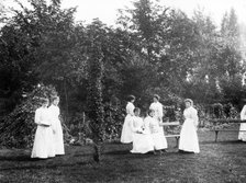 Girls on the Social Block lawn, York,Yorkshire, 1907. Artist: Unknown