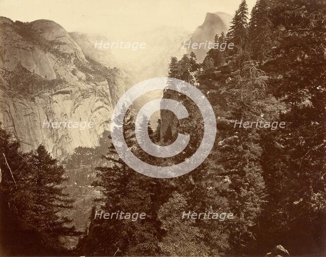Tenaya Canyon from Union Point, Valley of the Yosemite, 1872. Creator: Eadweard J Muybridge.