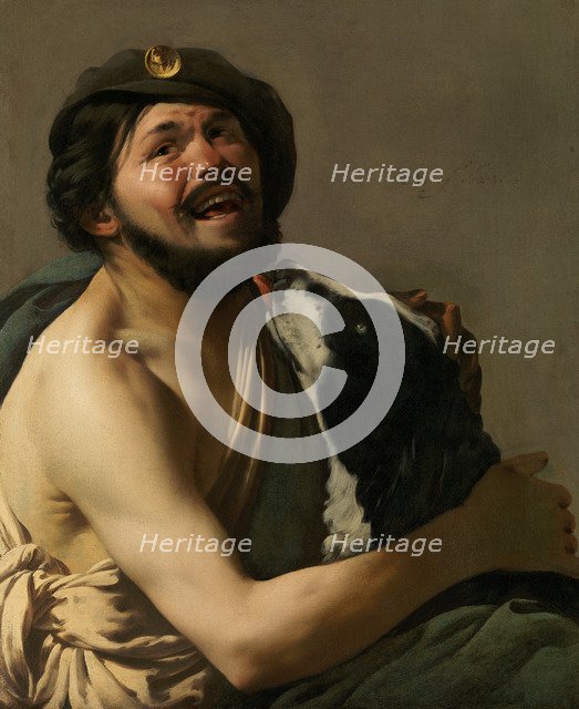 A Laughing Bravo with his Dog (Diogenes?), 1628. Creator: Terbrugghen, Hendrick Jansz (1588-1629).