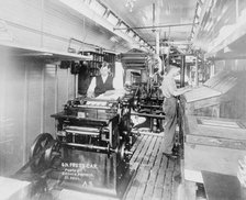 Press room on press car, 1913. Creator: Bain News Service.
