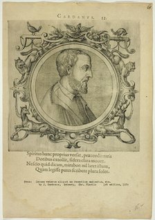 Portrait of Cardanus, published 1574. Creators: Unknown, Johannes Sambucus.