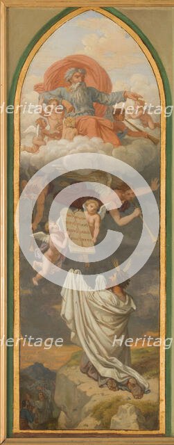 Sketch for the church of Saint-Gervais: Moses receiving the tablets..., between 1869 and 1872. Creator: Sébastien Louis Guillaume Norblin de la Gourdaine.
