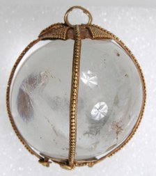 Rock Crystal Amuletic Sphere Pendant, Hunnic or Frankish, 4th-5th century. Creator: Unknown.
