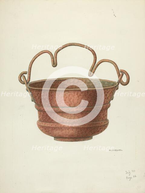 Holy-Water Bucket, c. 1936. Creator: William Kieckhofel.