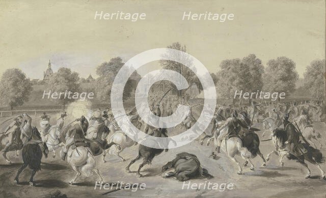 Attack of the French cavalry on The city of Frankfurt am Main in April 1797. Creator: Anton Radl.