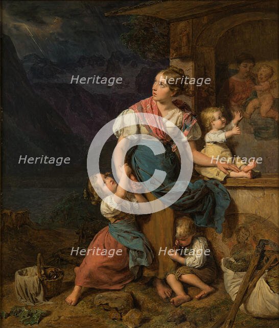Prayer before the storm, 1832. Creator: Waldmüller, Ferdinand Georg (1793-1865).
