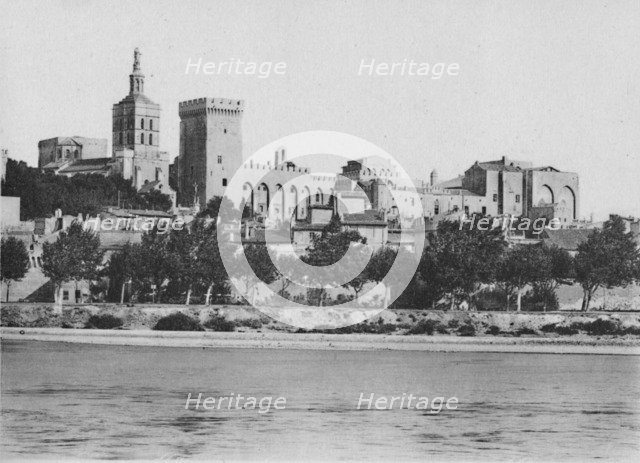 'Avignon. - The Rhone and Popes Palace', c1925. Artist: Unknown.
