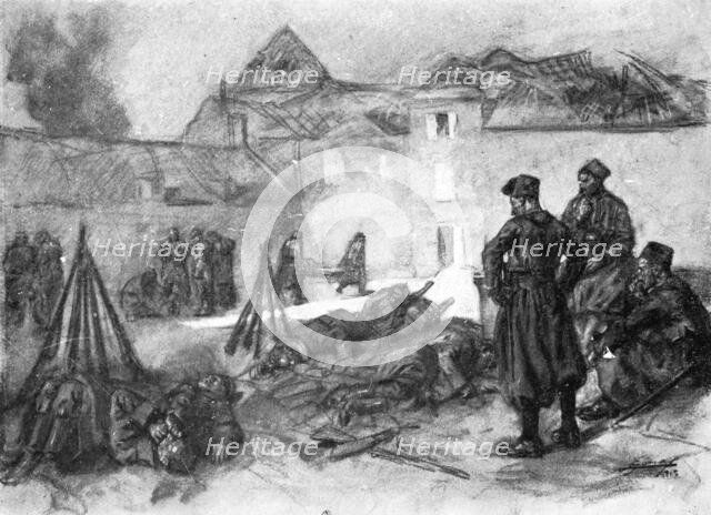 ''Scenes de Guerre; La nuit tombe, le 9 septembre, sur le chateau de Mondement', 1914. Creator: Lucien Jonas.