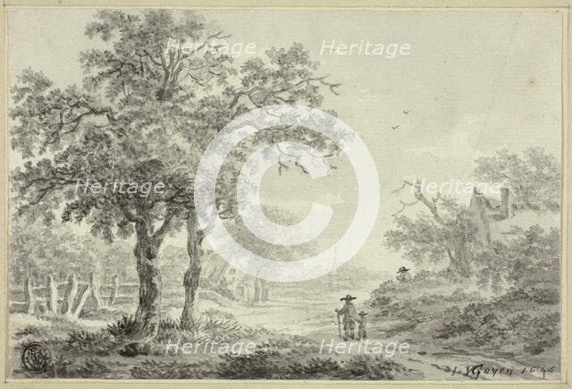Man and Boy Walking Down Village Road, n.d. Creators: Jan van Goyen, Paulus van Liender.