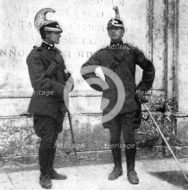 Two Italian dragoons, 1922.Artist: Donald McLeish