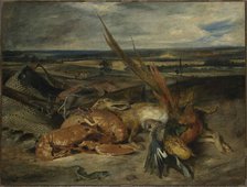 Still Life with a Lobster, 1827. Creator: Delacroix, Eugène (1798-1863).