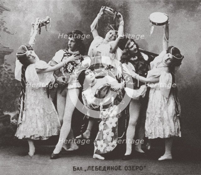 Scene from the Ballet Swan Lake, Mariinsky Theatre. 1895 Artist: Anonymous  