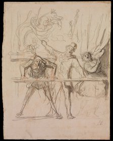 The Side-Show. Artist: Daumier, Honoré (1808-1879)
