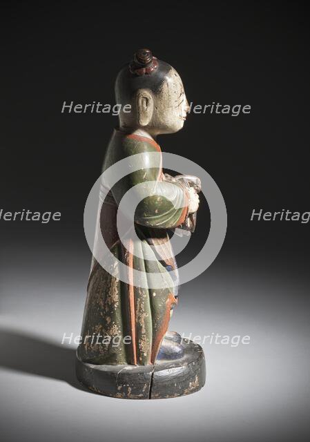 Altar Attendant (Tongja) Holding a Turtle (image 2 of 4), 18th century. Creator: Unknown.