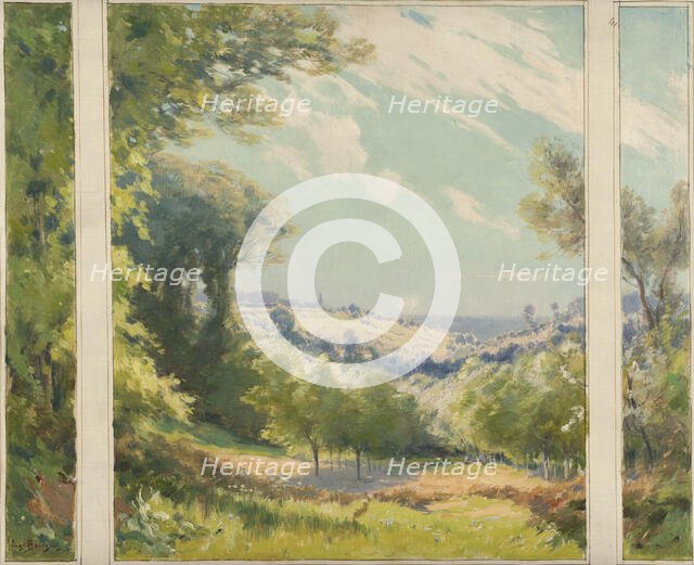 Esquisse pour l'escalier d'honneur de la mairie de Bagneux : Paysage, c.1901. Creator: Eugene Bourgeois.