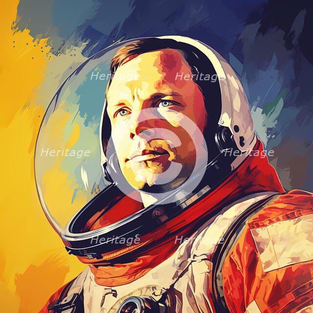 AI IMAGE - Portrait of Neil Armstrong, 1960s, (2023). Creator: Heritage Images.