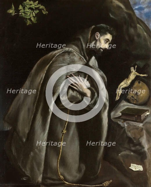 Saint Francis praying, ca 1585. Creator: El Greco, Dominico (1541-1614).
