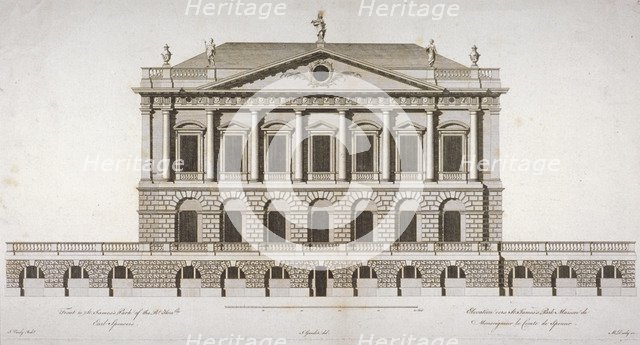 Elevation of Buckingham House, St James's Park, Westminster, London, c1770. Artist: Matthew Darly