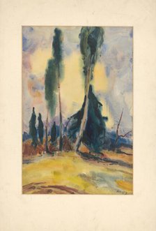 Three Trees on the Plain, 1929. Creator: Zolo Palugyay.