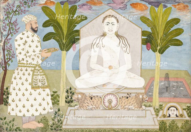 Rai Sabha Chand at a Jain Shrine, between c1675 and c1700. Creator: Ali Reza.