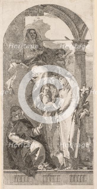 Madonna with Saints Agnes, Catherine and Rosa. Creator: Giovanni Domenico Tiepolo (Italian, 1727-1804).
