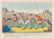 Boxing Match for 200 Guineas, Betwixt Dutch Sam and Medley Fought 31 May 1810, on ..., June 5, 1810. Creator: Thomas Rowlandson.