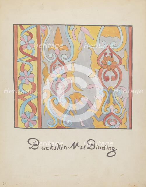 Plate 48: Buckskin Design: From Portfolio "Spanish Colonial Designs of New Mexico", 1935/1942. Creator: Unknown.